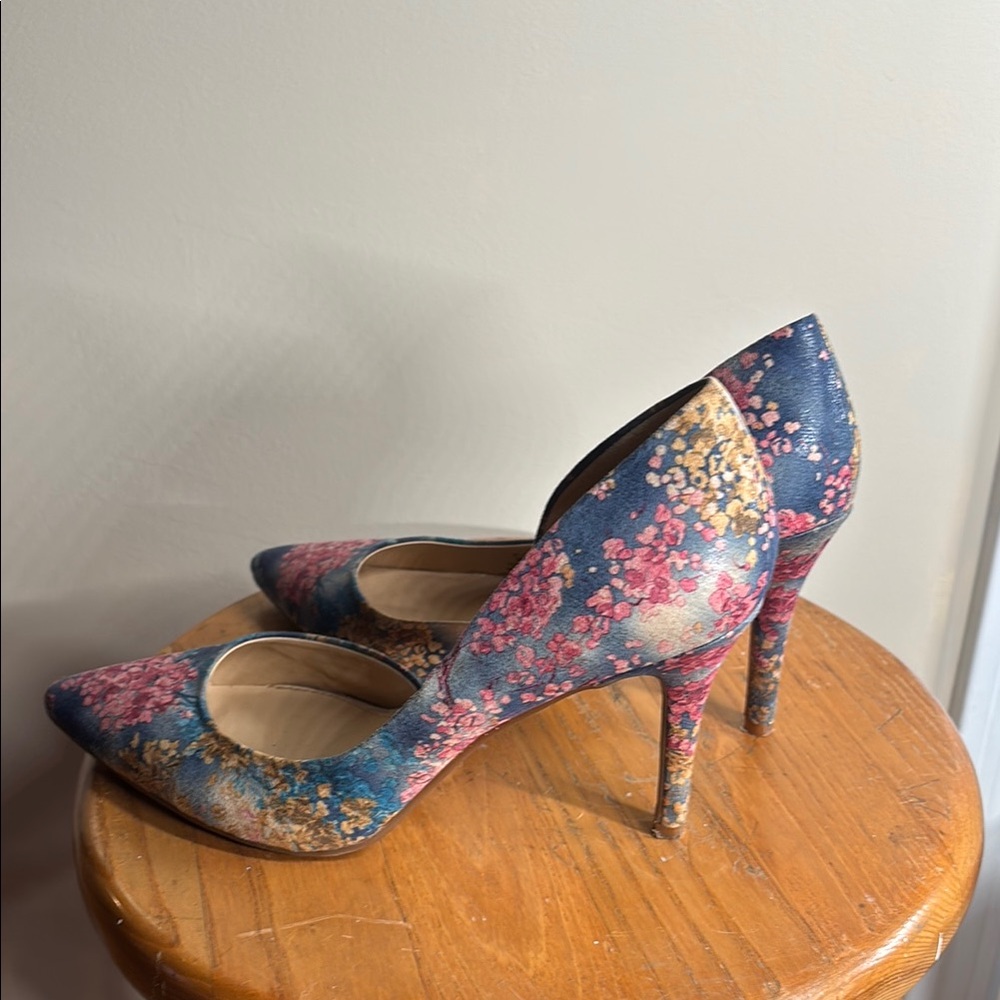 Jessica Simpson Blue and Pink Floral Heels - Picture 5 of 14